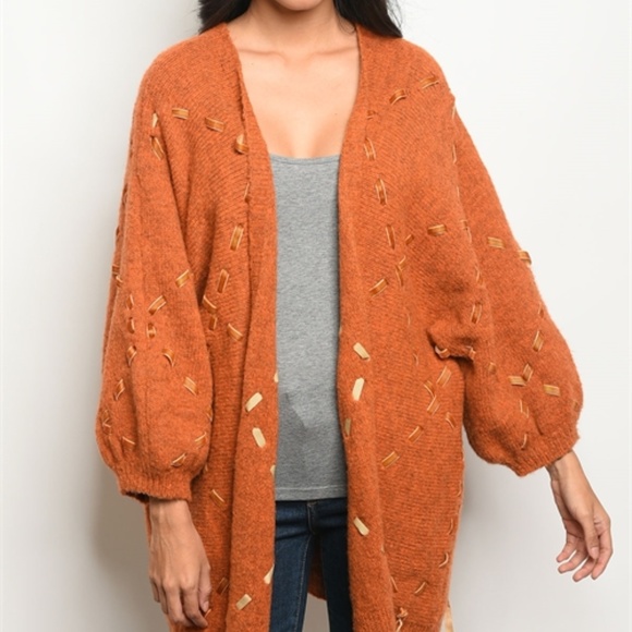 Sweaters - KNIT CARDIGAN WITH RIBBON DETAIL